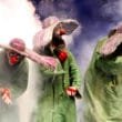 Slava Snowshow Green clowns in the fog by A Lopez