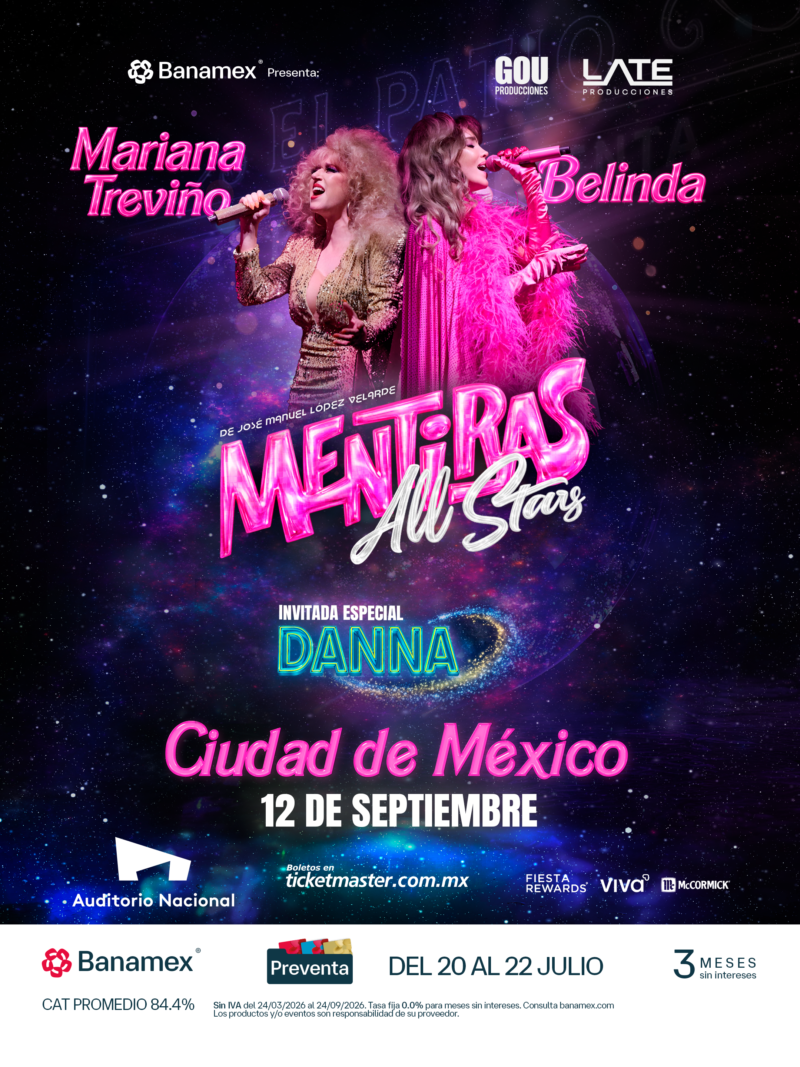 Preventa Banamex Ciudad de Mexico Poster 2026 Mentiras All Stars 1080x1440 px