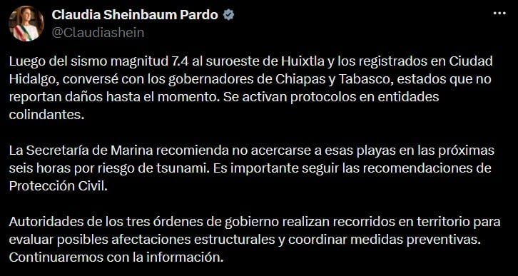 Sismo 7.4